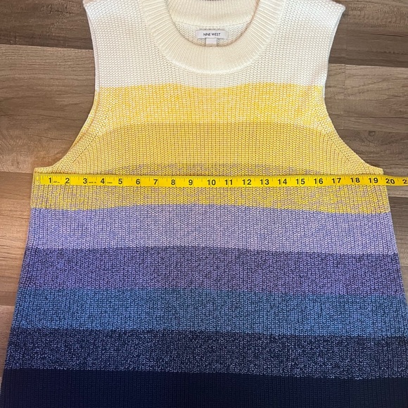 Nine West Color Block Ombré Style Sleeveless Sweater SZ XL - Picture 7 of 11